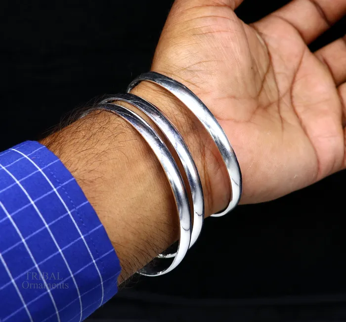Bracelets TRIBAL ORNAMENTS Solid 925 sterling silver handmade punjabi sikha bangle bracelet kada all sized mens or girls bangle kada daily use jewelry nsk468