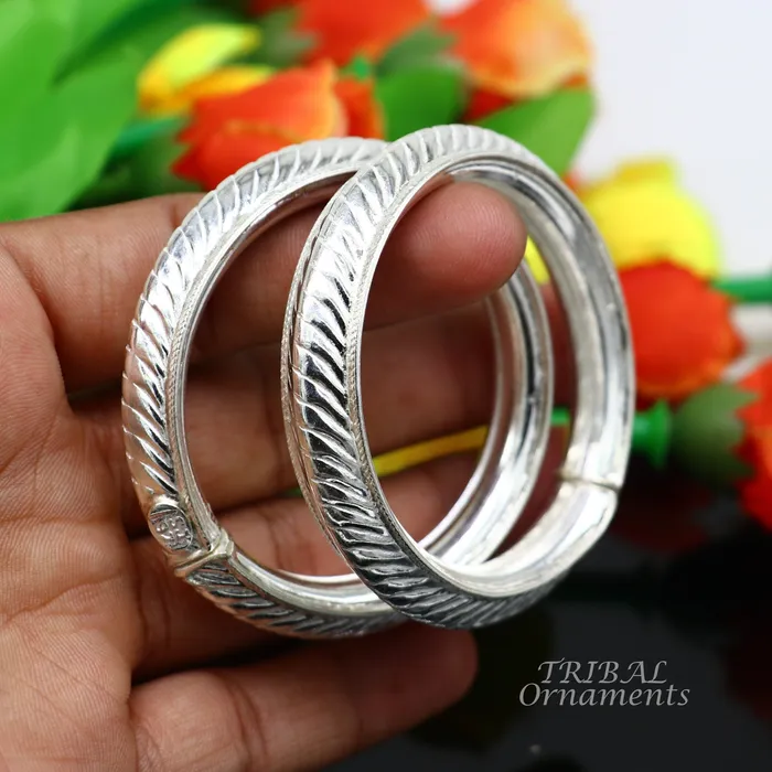 Bracelets TRIBAL ORNAMENTS Vintage antique design handmade Sterling silver baby bracelet foot kada fabulous gifting jewelry from india nsk495 Bracelets TRIBAL ORNAMENTS Vintage antique design handmade Sterling silver baby bracelet foot kada fabulous gifting jewelry from india nsk495