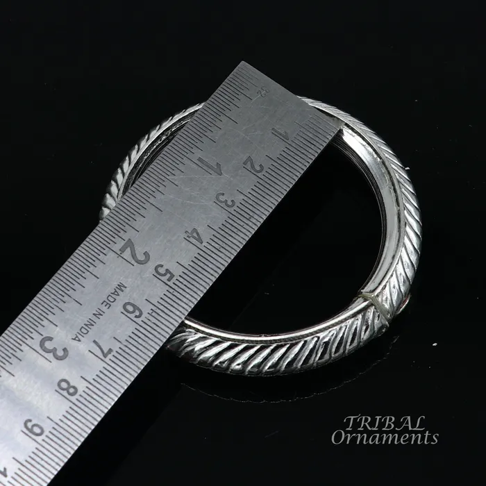 Bracelets TRIBAL ORNAMENTS Vintage antique design handmade Sterling silver baby bracelet foot kada fabulous gifting jewelry from india nsk495