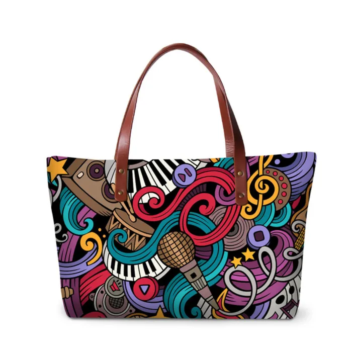 Dispalang Orangepromise Store Rings Cartoon Collage Shoulder Bag