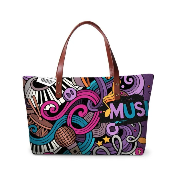 Dispalang Orangepromise Store Rings Cartoon Collage Shoulder Bag