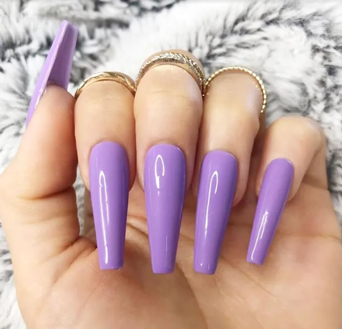 Earrings POLLY NS364 Extra Long Nails Coffin Glossy Press On 22 Pieces