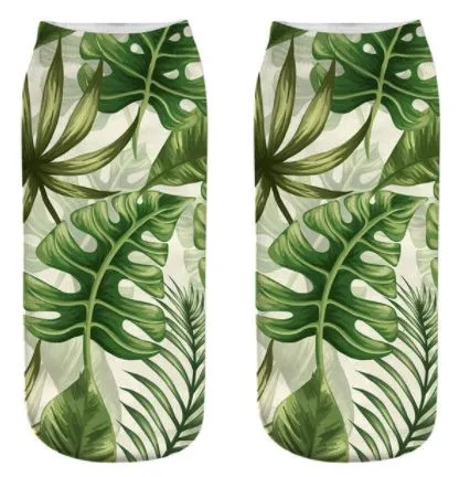 Earrings POLLY SF1032 Green Tropical Leaves Socks