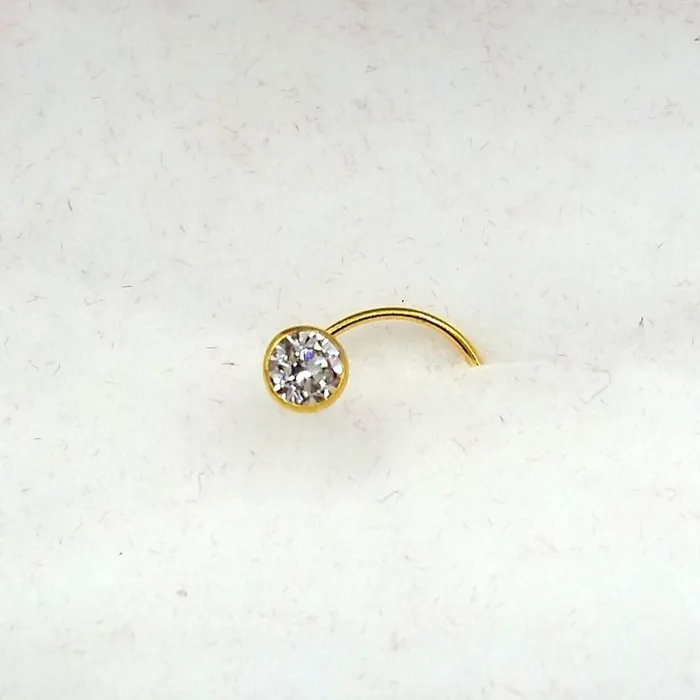 Earrings TRIBAL ORNAMENTS 4 mm 18k gold nose pin india white stone simple design best price Earrings TRIBAL ORNAMENTS 4 mm 18k gold nose pin india white stone simple design best price
