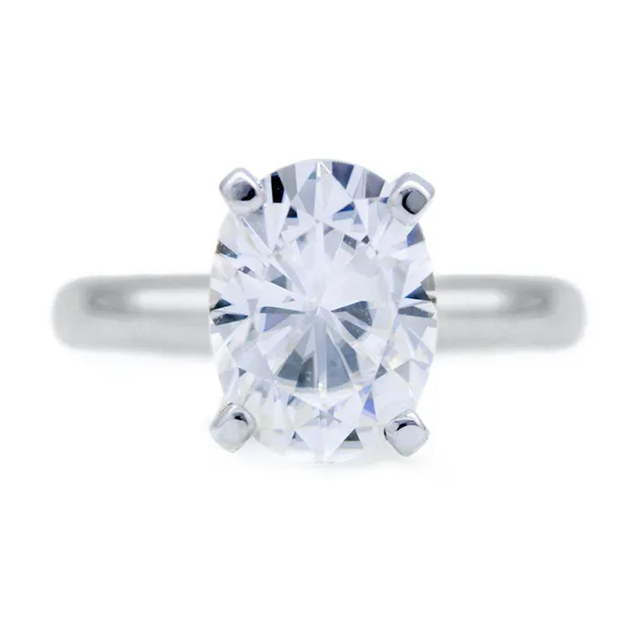 Fire Brilliance Rings Oval Center Stone 4 Prongs FANCY Solitaire Ring