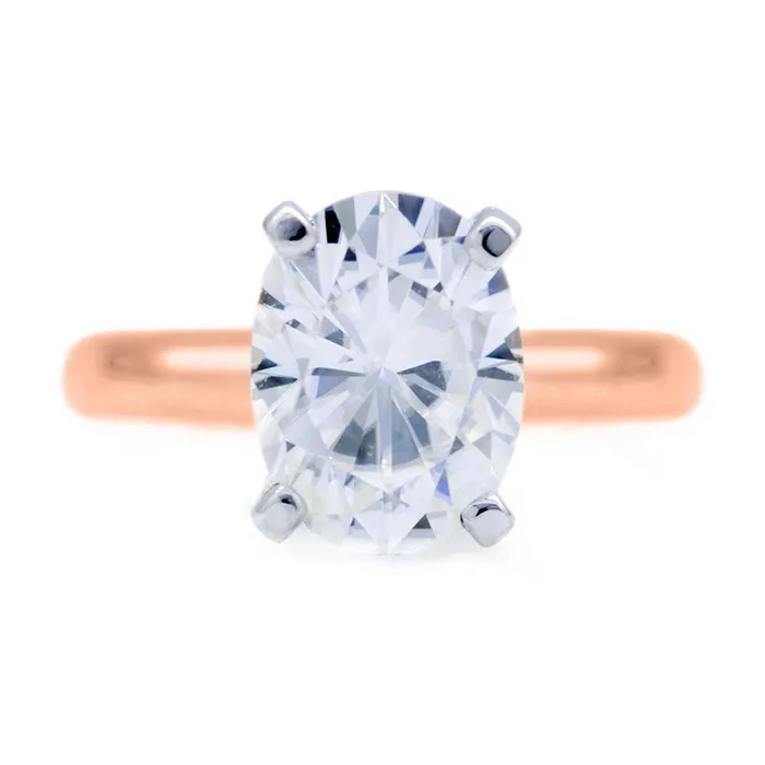 Fire Brilliance Rings Oval Center Stone 4 Prongs FANCY Solitaire Ring