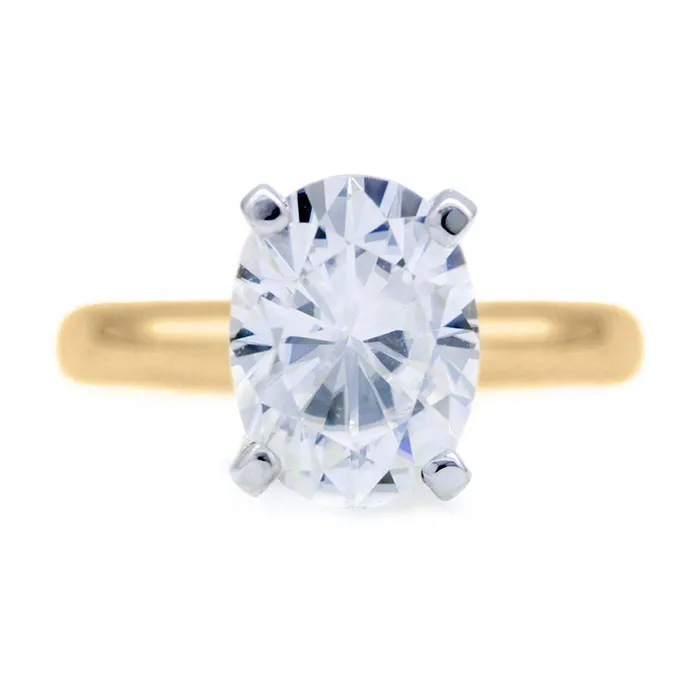 Fire Brilliance Rings Oval Center Stone 4 Prongs FANCY Solitaire Ring