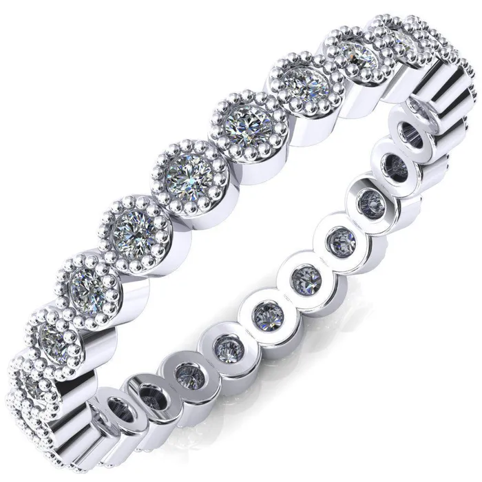 Fire Brilliance Rings Zinnia Round Center Stone 6 Prongs Milgrain Halo Accent Alexandrite Ring