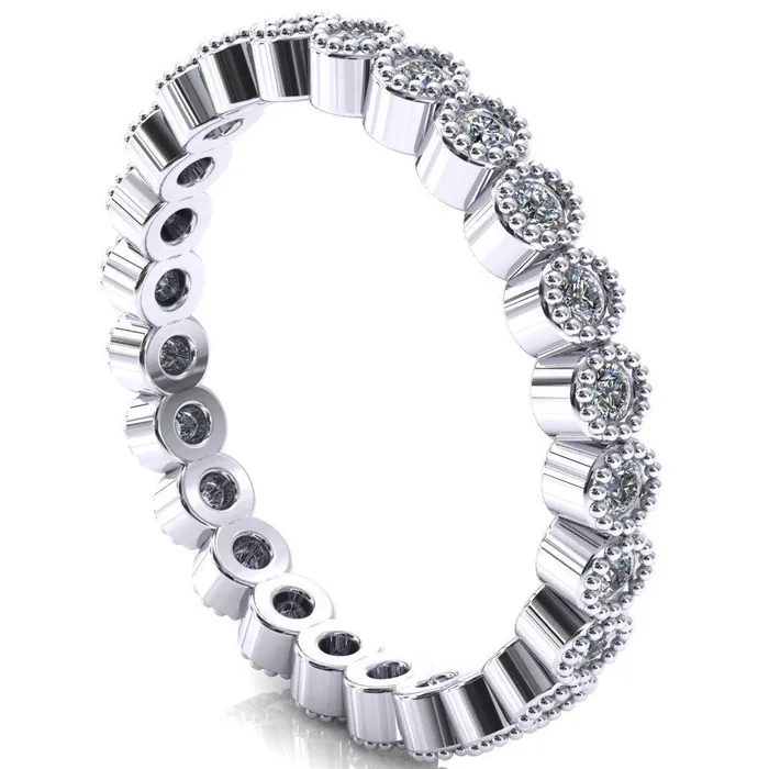 Fire Brilliance Rings Zinnia Round Center Stone 6 Prongs Milgrain Halo Accent Alexandrite Ring