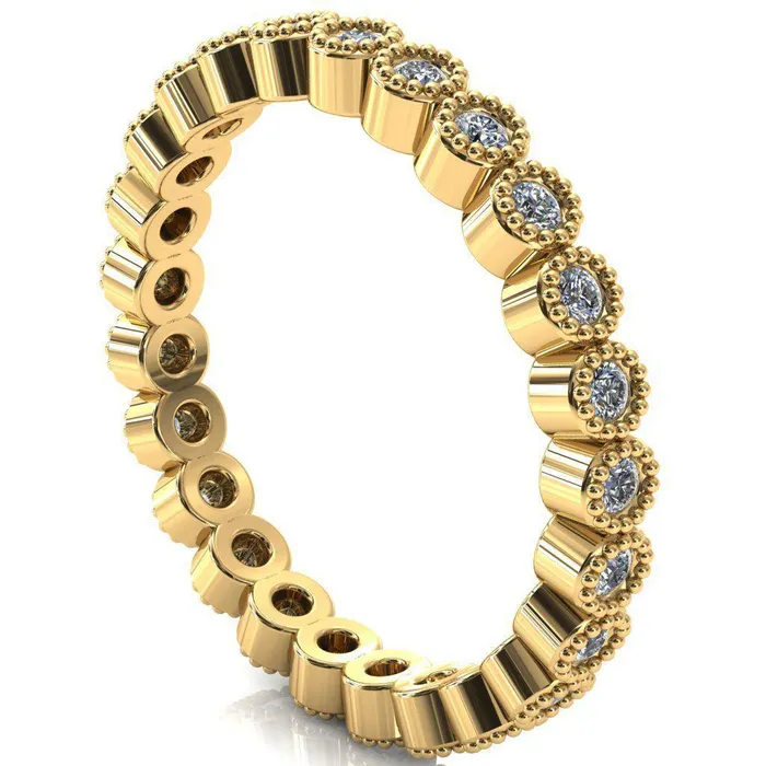 Fire Brilliance Rings Zinnia Round Center Stone 6 Prongs Milgrain Halo Accent Alexandrite Ring
