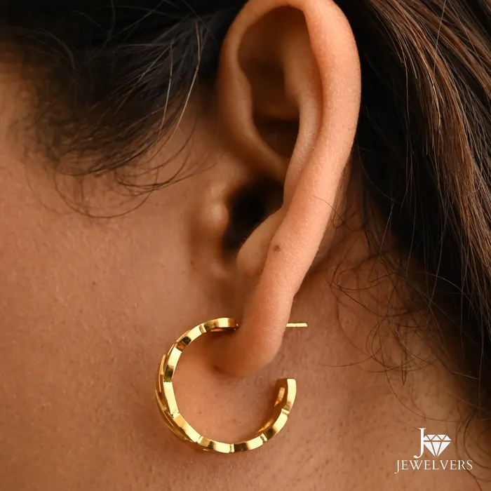 Jewelvers Earrings 18k Gold Filled Cuban Chain Open Hoop Earrings Jewelvers Earrings 18k Gold Filled Cuban Chain Open Hoop Earrings