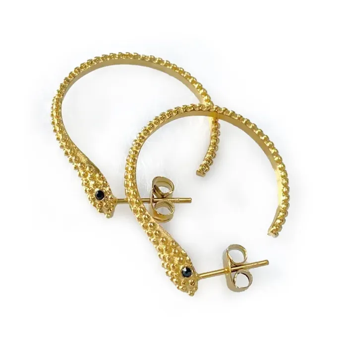 Jewelvers Earrings 18K GoldFilled Dainty Snake Hoop Earrings