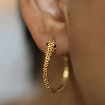 Jewelvers Earrings 18K GoldFilled Dainty Snake Hoop Earrings Jewelvers Earrings 18K GoldFilled Dainty Snake Hoop Earrings