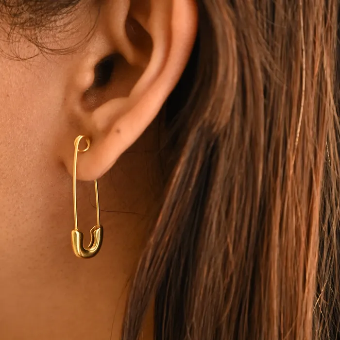 Jewelvers Earrings 18K GoldFilled Safety Pin Earrings for Women