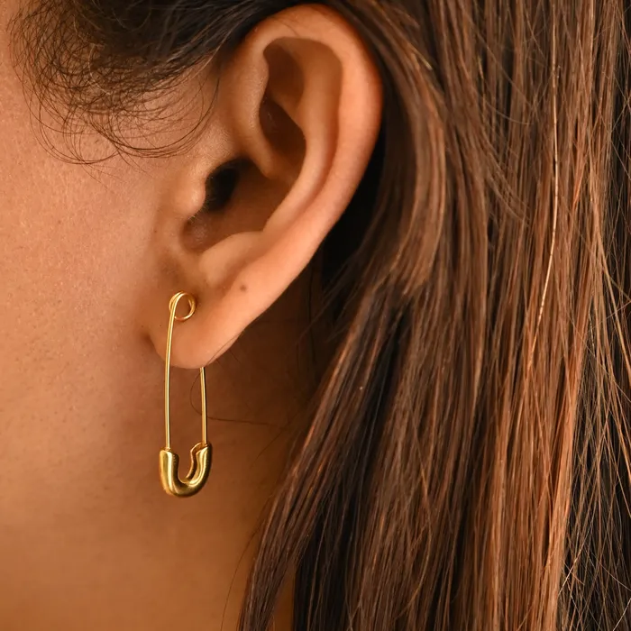 Jewelvers Earrings 18K GoldFilled Safety Pin Earrings for Women Jewelvers Earrings 18K GoldFilled Safety Pin Earrings for Women