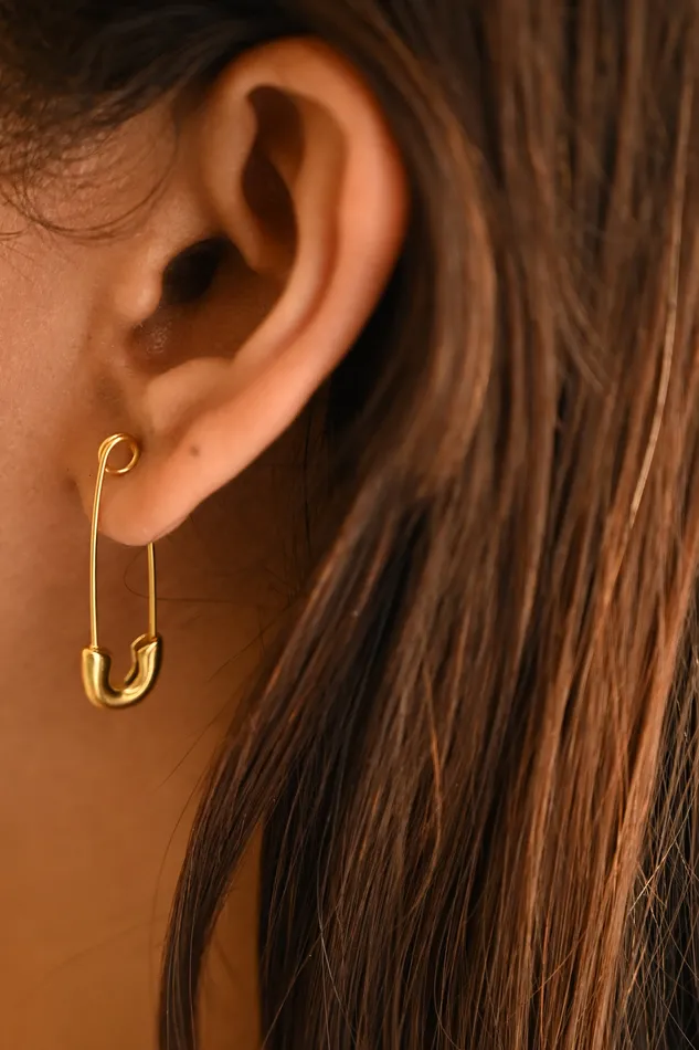 Jewelvers Earrings 18K GoldFilled Safety Pin Earrings for Women Jewelvers Earrings 18K GoldFilled Safety Pin Earrings for Women