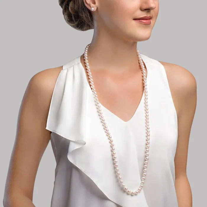 Necklaces spt 7075mm Opera Length Freshwater Pearl Necklace AAA Quality