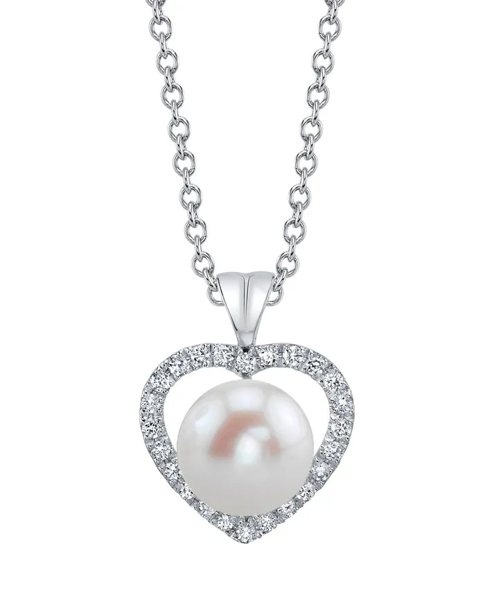 Necklaces spt Freshwater Pearl Diamond Amour Pendant