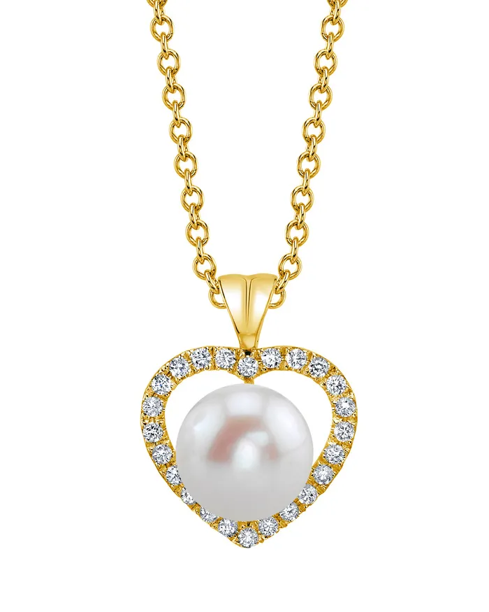 Necklaces spt Freshwater Pearl Diamond Amour Pendant