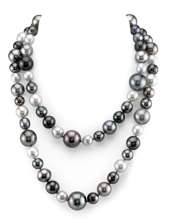 Necklaces spt MultiColor Tahitian Opera Length Pearl Necklace 90140mm