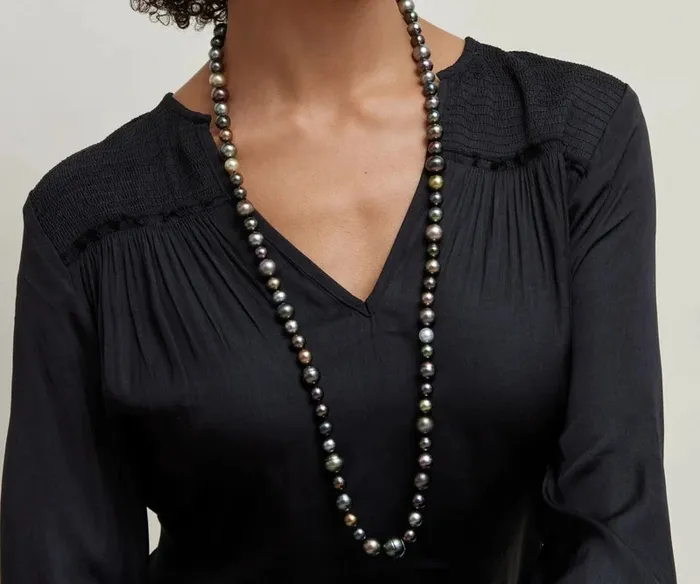 Necklaces spt MultiColor Tahitian Opera Length Pearl Necklace 90140mm