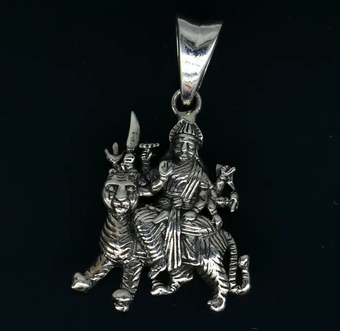 Necklaces TRIBAL ORNAMENTS 925 sterling silver blessing Goddess bhawani Durga maa pendant amazing unisex pendant locket personalized jewelry tribal jewelry ssp442