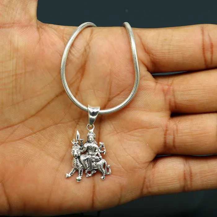 Necklaces TRIBAL ORNAMENTS 925 sterling silver blessing Goddess bhawani Durga maa pendant amazing unisex pendant locket personalized jewelry tribal jewelry ssp442