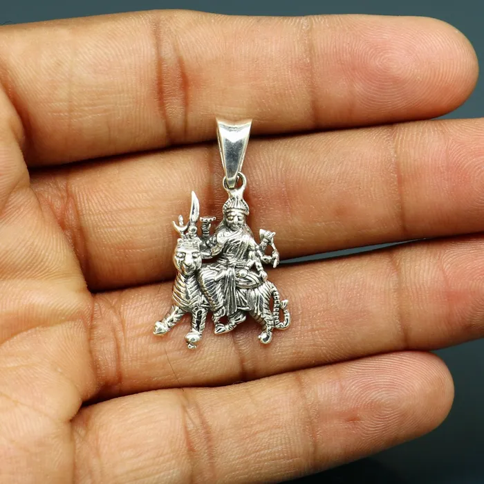 Necklaces TRIBAL ORNAMENTS 925 sterling silver blessing Goddess bhawani Durga maa pendant amazing unisex pendant locket personalized jewelry tribal jewelry ssp442