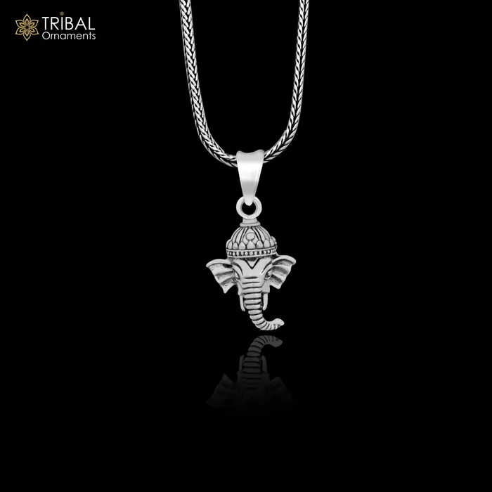 Necklaces TRIBAL ORNAMENTS Handmade solid 925 sterling silver Lord Ganesha pendant excellent unique design stylish unisex personalized gift pendant jewelry ssp553