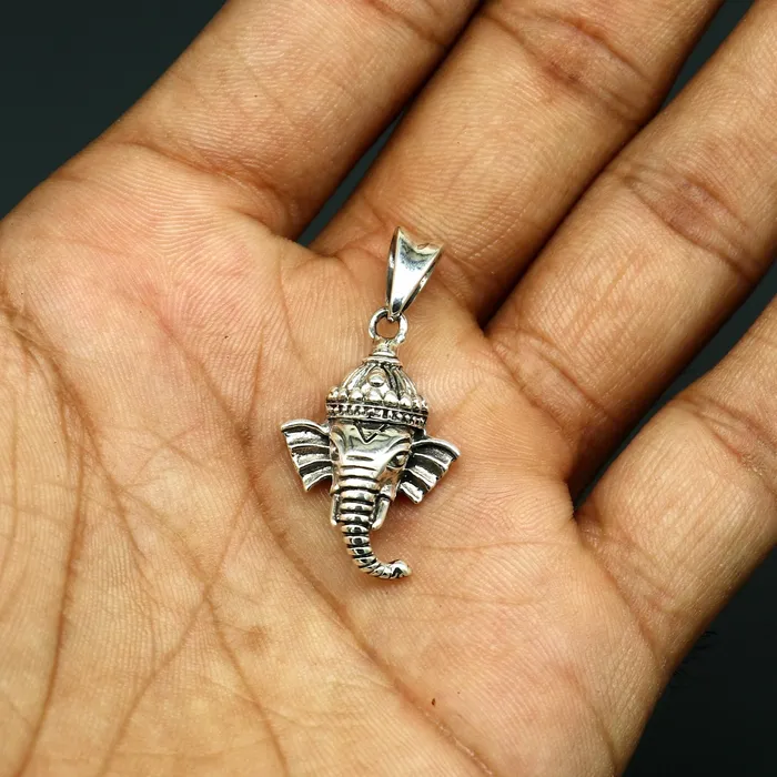 Necklaces TRIBAL ORNAMENTS Handmade solid 925 sterling silver Lord Ganesha pendant excellent unique design stylish unisex personalized gift pendant jewelry ssp553