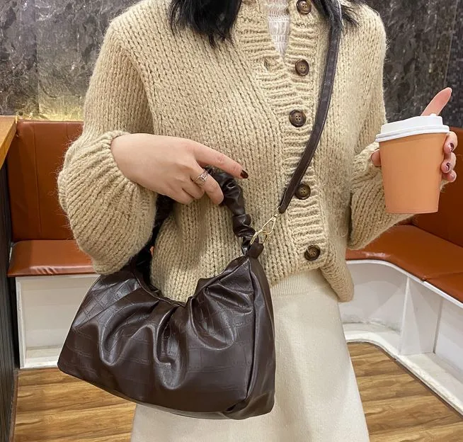 PB142 Brown Crocodile Scrunched Handle Purse polly Earrings PB142 Brown Crocodile Scrunched Handle Purse polly Earrings