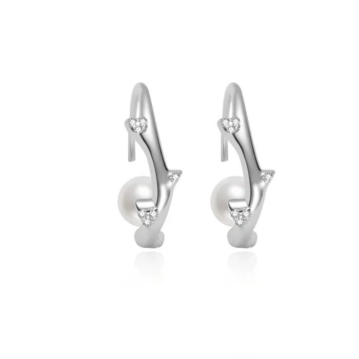 Pearly Lustre Earrings Top Grade Freshwater Pearl Earring WE00884 ROSE