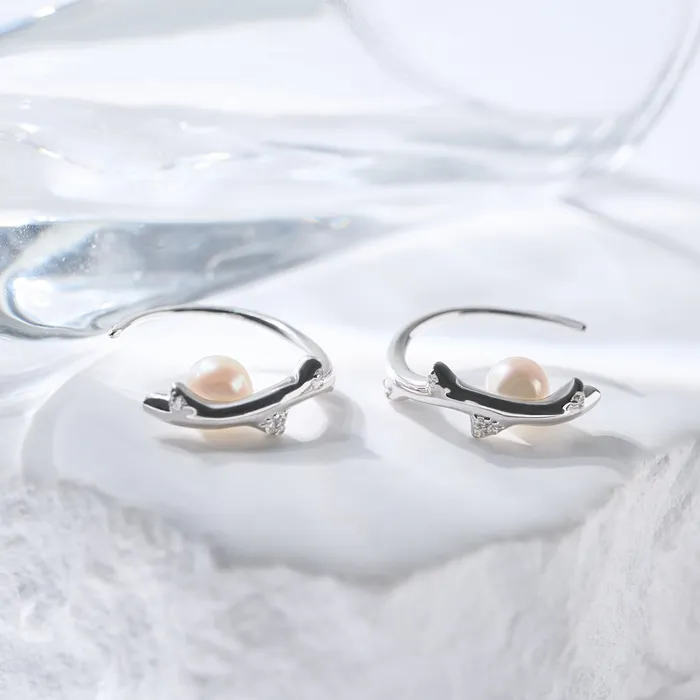 Pearly Lustre Earrings Top Grade Freshwater Pearl Earring WE00884 ROSE