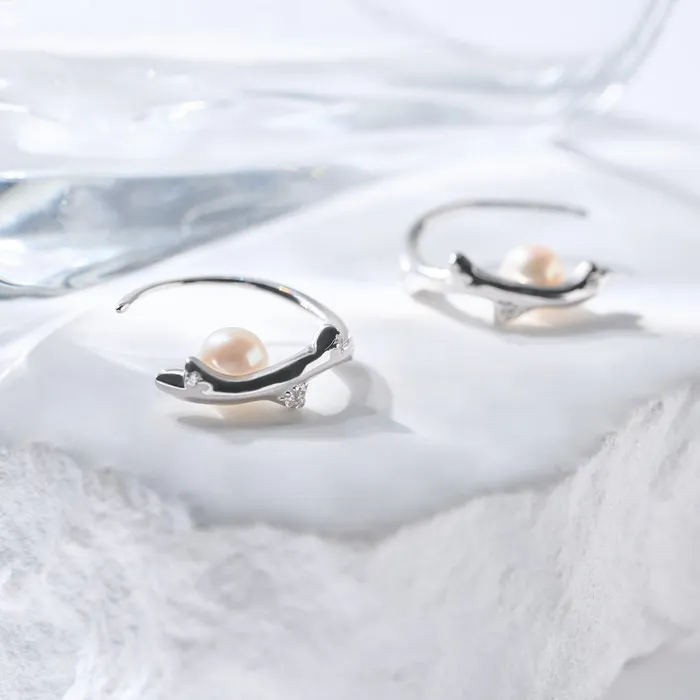 Pearly Lustre Earrings Top Grade Freshwater Pearl Earring WE00884 ROSE