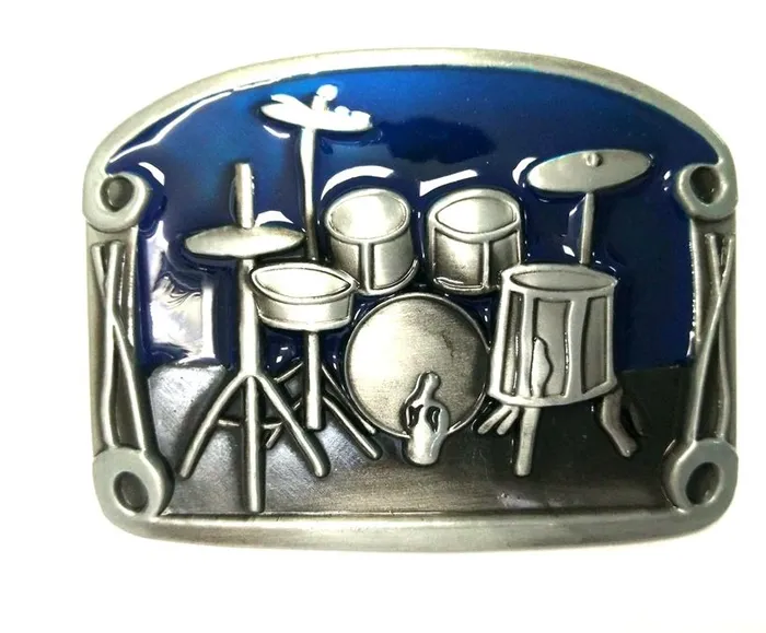 POLLY Rings BU232 Blue Drum Set Belt Buckle