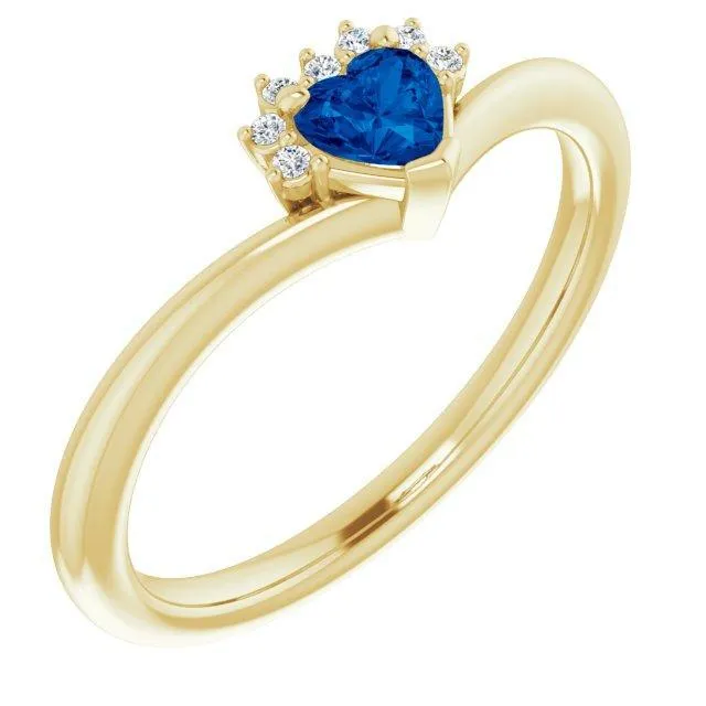 Rings FIRE BRILLIANCE Heart Gemstone LabGrown Diamond Accent Ring