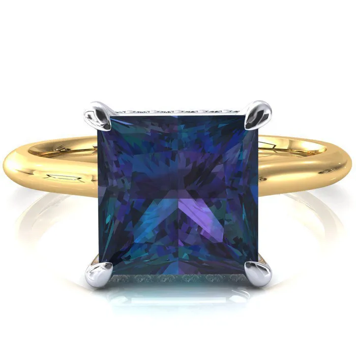 Rings Fire Brilliance Secret Princess Alexandrite 4 Prong Floating Halo Engagement Ring Rings Fire Brilliance Secret Princess Alexandrite 4 Prong Floating Halo Engagement Ring