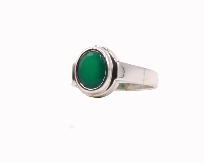 Rings TRIBAL ORNAMENTS 925 sterling silver handmade green onyx stone unisex ring fabulous band from rajasthan india