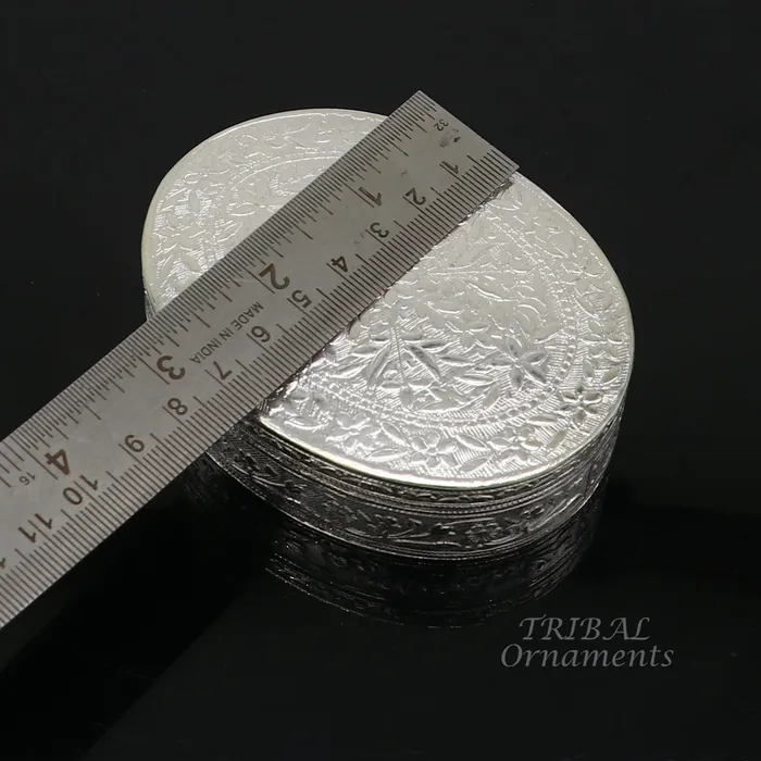 Rings TRIBALORNAMENT 925 silver handmade trinket box brides powder box or dry fruit box pills candy box luxury gifting ideas or unique collection stb408