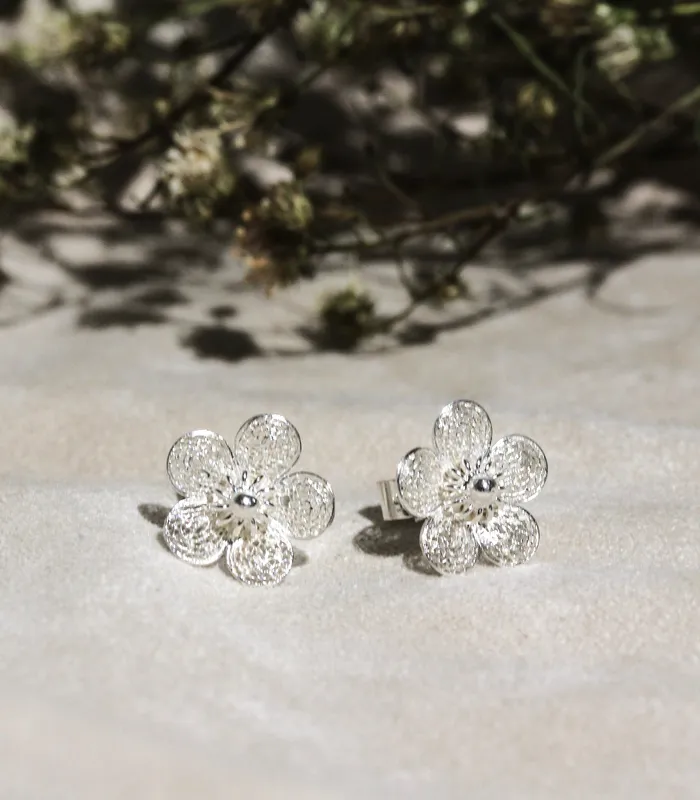 Sampaguita Filigree Stud Earrings AMAMI Earrings