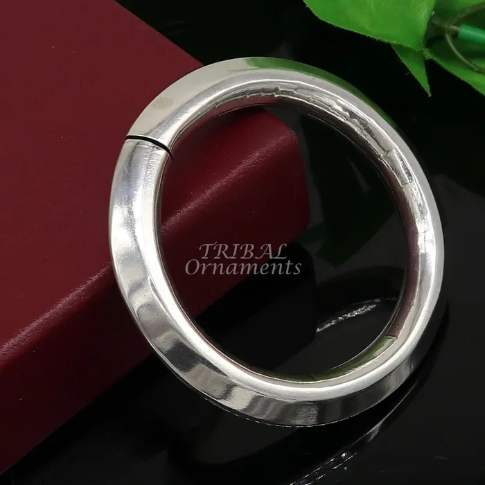 TRIBAL ORNAMENTS Bracelets 925 sterling silver vintage plain design handmade open face adjustable bangle bracelet kada cuff bracelet for unisex gifting india nsk630 TRIBAL ORNAMENTS Bracelets 925 sterling silver vintage plain design handmade open face adjustable bangle bracelet kada cuff bracelet for unisex gifting india nsk630