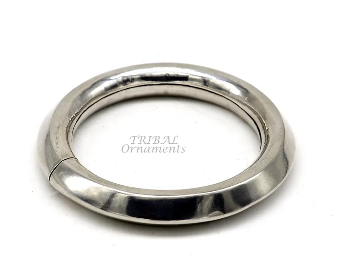 TRIBAL ORNAMENTS Bracelets 925 sterling silver vintage plain design handmade open face adjustable bangle bracelet kada cuff bracelet for unisex gifting india nsk630 TRIBAL ORNAMENTS Bracelets 925 sterling silver vintage plain design handmade open face adjustable bangle bracelet kada cuff bracelet for unisex gifting india nsk630