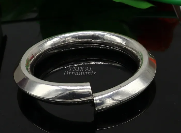 TRIBAL ORNAMENTS Bracelets 925 sterling silver vintage plain design handmade open face adjustable bangle bracelet kada cuff bracelet for unisex gifting india nsk630 TRIBAL ORNAMENTS Bracelets 925 sterling silver vintage plain design handmade open face adjustable bangle bracelet kada cuff bracelet for unisex gifting india nsk630