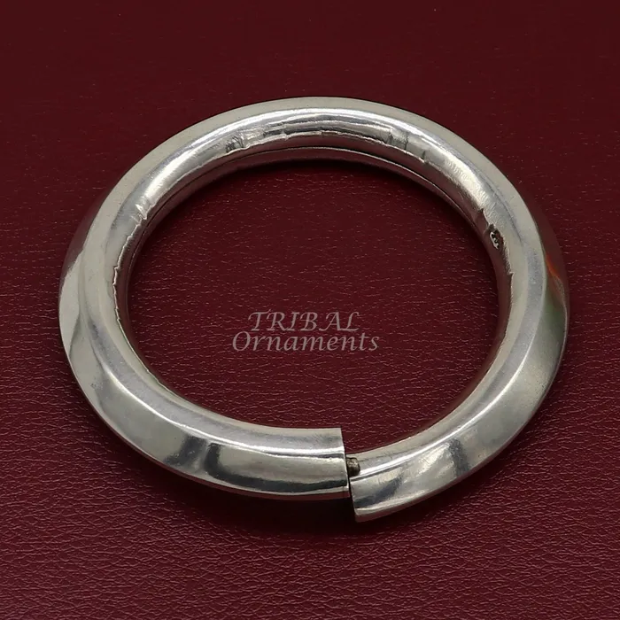 TRIBAL ORNAMENTS Bracelets 925 sterling silver vintage plain design handmade open face adjustable bangle bracelet kada cuff bracelet for unisex gifting india nsk630 TRIBAL ORNAMENTS Bracelets 925 sterling silver vintage plain design handmade open face adjustable bangle bracelet kada cuff bracelet for unisex gifting india nsk630