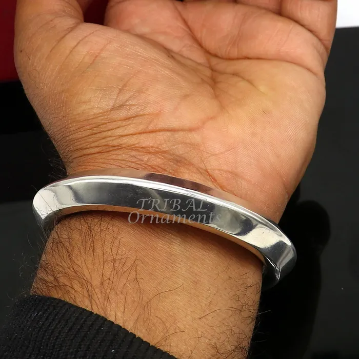 TRIBAL ORNAMENTS Bracelets 925 sterling silver vintage plain design handmade open face adjustable bangle bracelet kada cuff bracelet for unisex gifting india nsk630 TRIBAL ORNAMENTS Bracelets 925 sterling silver vintage plain design handmade open face adjustable bangle bracelet kada cuff bracelet for unisex gifting india nsk630