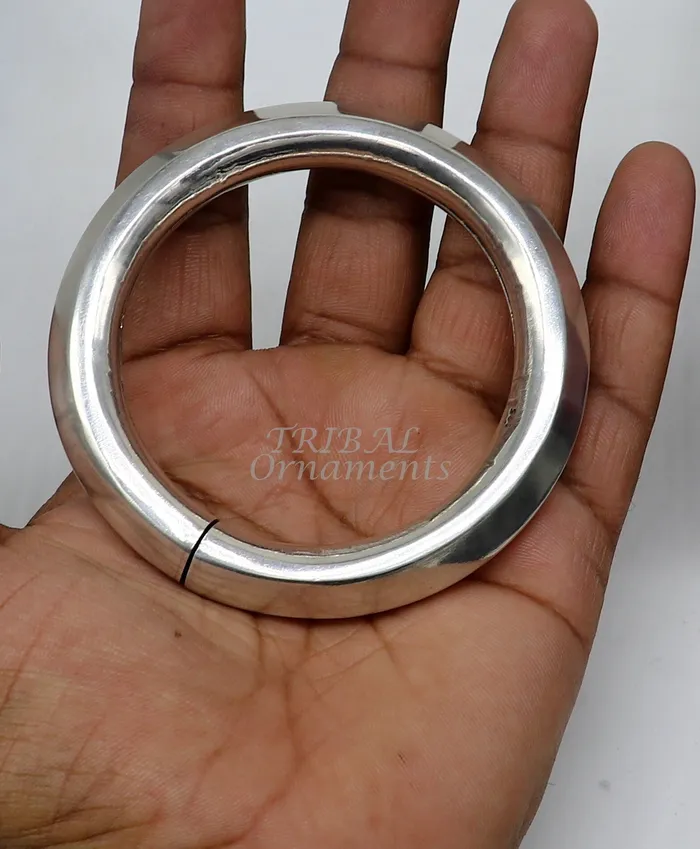 TRIBAL ORNAMENTS Bracelets 925 sterling silver vintage plain design handmade open face adjustable bangle bracelet kada cuff bracelet for unisex gifting india nsk630 TRIBAL ORNAMENTS Bracelets 925 sterling silver vintage plain design handmade open face adjustable bangle bracelet kada cuff bracelet for unisex gifting india nsk630