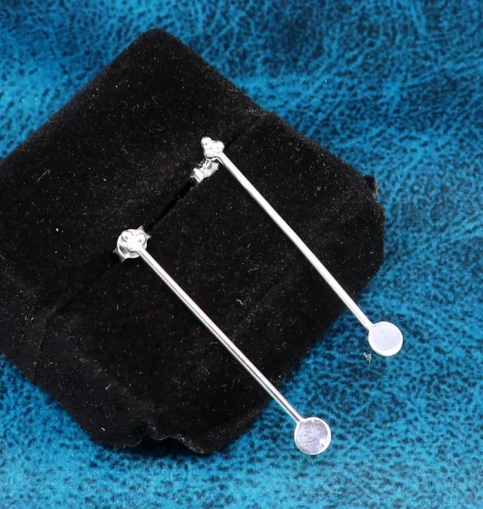 TRIBAL ORNAMENTS Earrings 4 cm long pure 925 sterling silver stud earring fabulous daily use stud new fancy jewelry India best gifting light weight stud ear702 TRIBAL ORNAMENTS Earrings 4 cm long pure 925 sterling silver stud earring fabulous daily use stud new fancy jewelry India best gifting light weight stud ear702