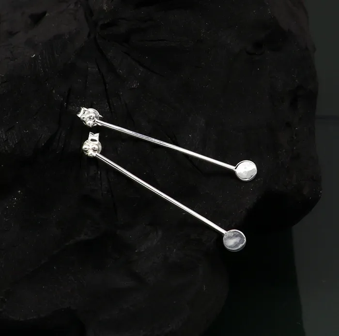 TRIBAL ORNAMENTS Earrings 4 cm long pure 925 sterling silver stud earring fabulous daily use stud new fancy jewelry India best gifting light weight stud ear702 TRIBAL ORNAMENTS Earrings 4 cm long pure 925 sterling silver stud earring fabulous daily use stud new fancy jewelry India best gifting light weight stud ear702
