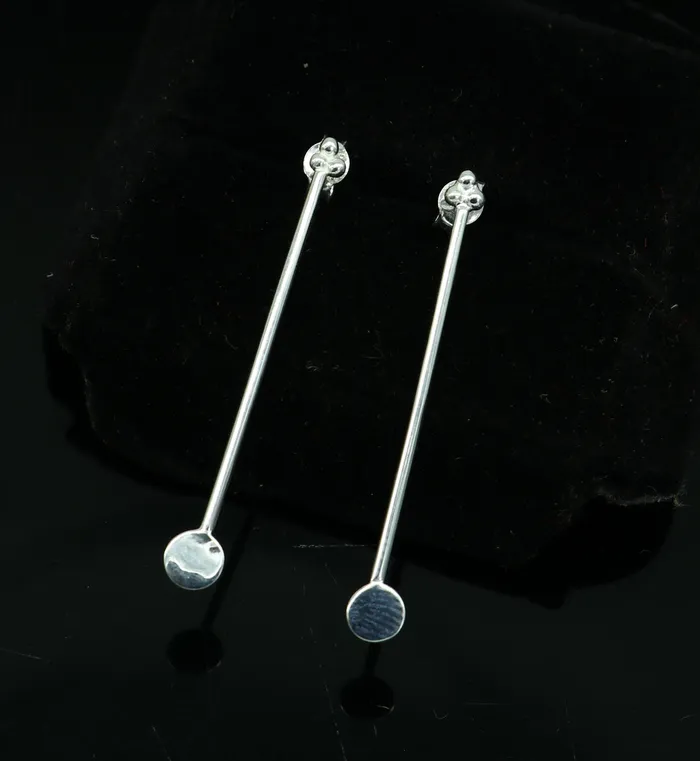 TRIBAL ORNAMENTS Earrings 4 cm long pure 925 sterling silver stud earring fabulous daily use stud new fancy jewelry India best gifting light weight stud ear702 TRIBAL ORNAMENTS Earrings 4 cm long pure 925 sterling silver stud earring fabulous daily use stud new fancy jewelry India best gifting light weight stud ear702