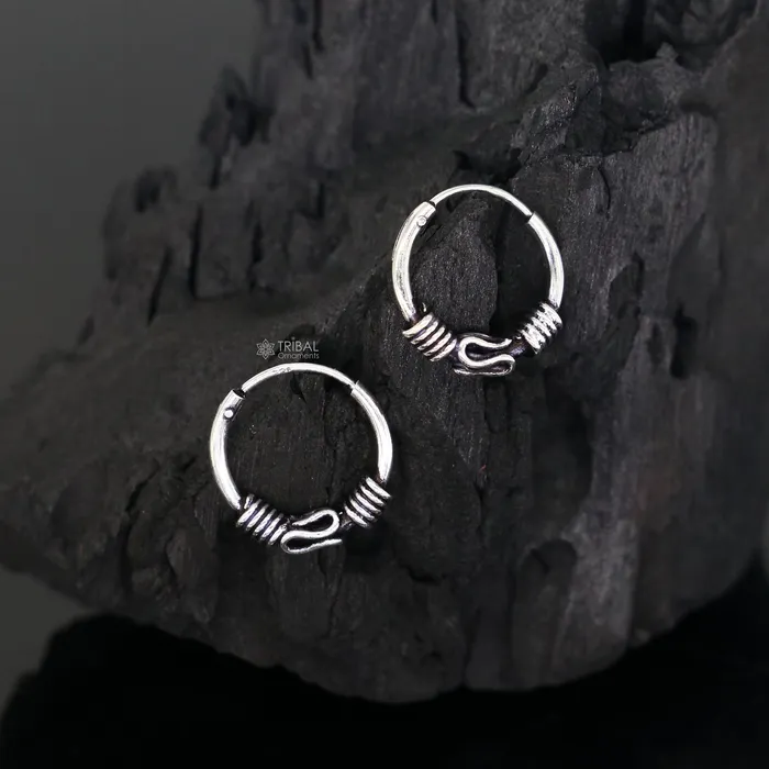 TRIBAL ORNAMENTS Earrings Amazing Cultural new fancy stylish small 925 sterling silver handmade hoops earrings bali pretty gifting bali tribal jewelry india s1217 TRIBAL ORNAMENTS Earrings Amazing Cultural new fancy stylish small 925 sterling silver handmade hoops earrings bali pretty gifting bali tribal jewelry india s1217